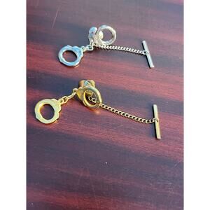 VTG Handcuff Tie Tacks Lot of 2 Silver and Gold Tone Law Enforcement Police